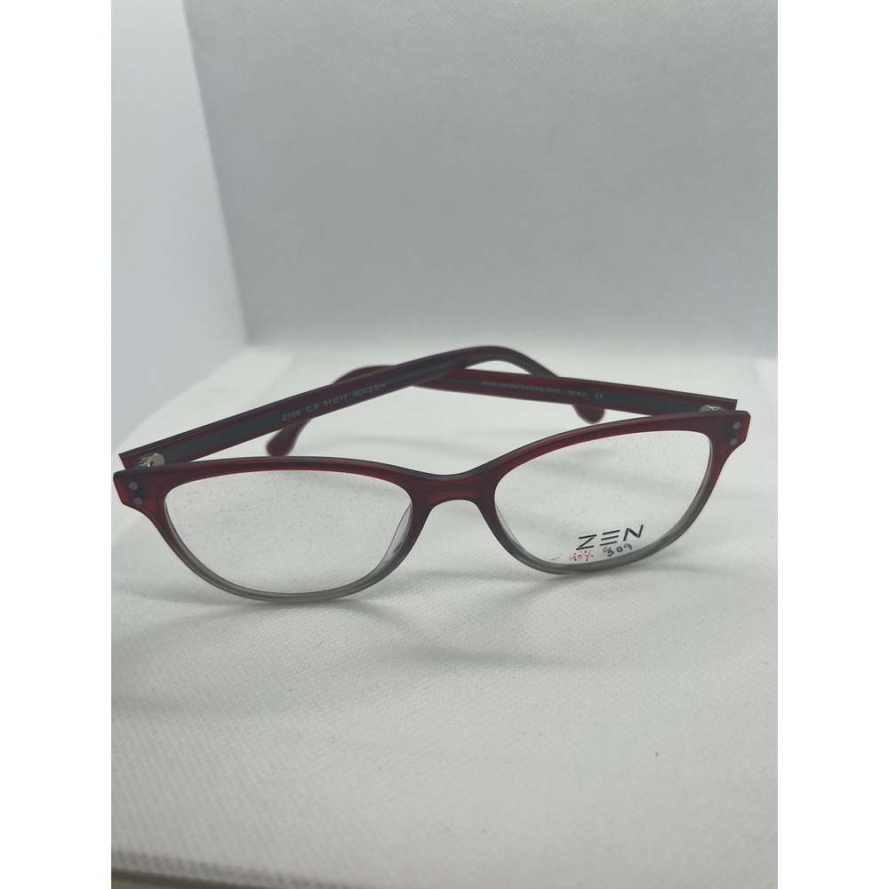 ZEN Barcelona Z398 Burgundy‎ & Grey Cat Eye Glasses Frames Women Eyeglasses